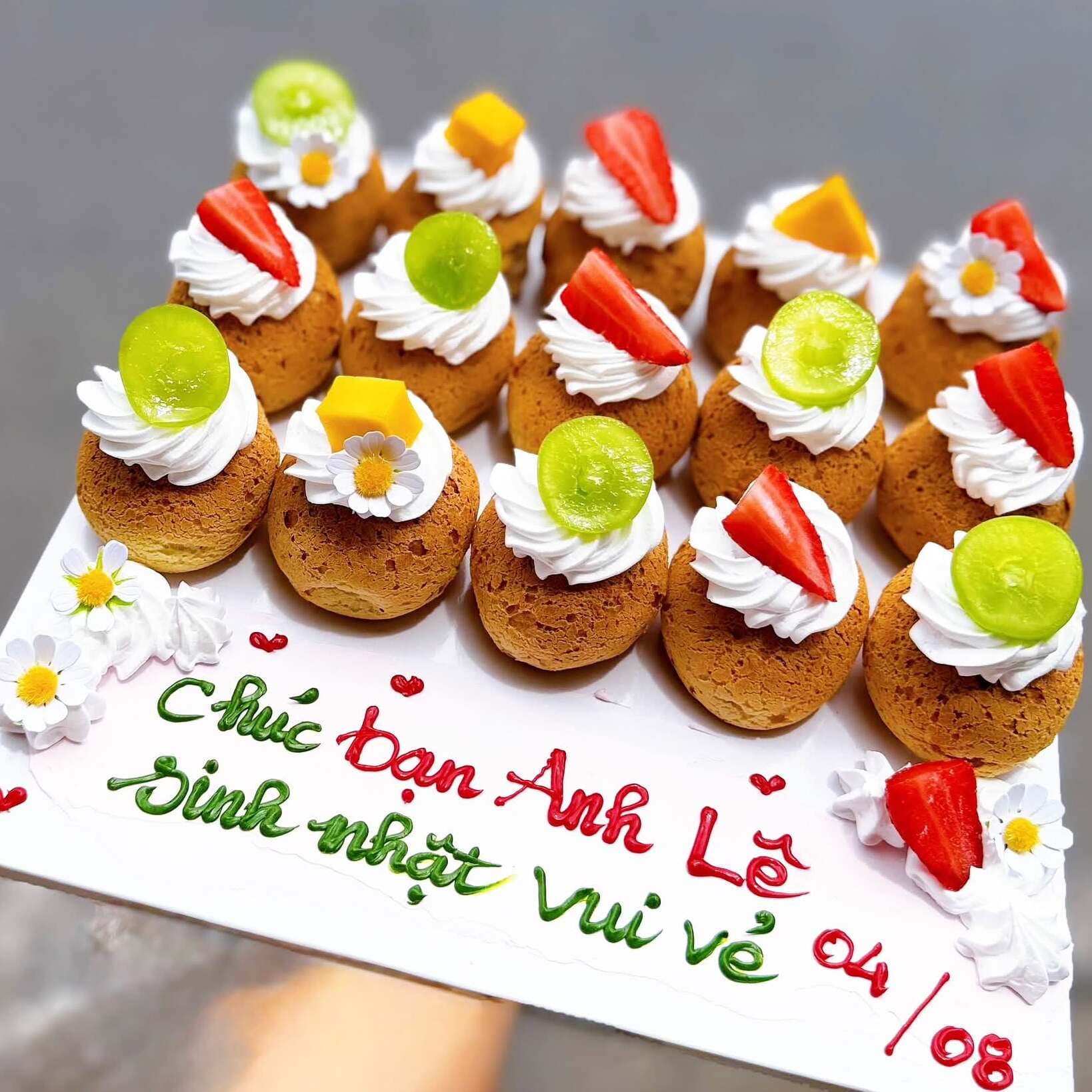 Bánh Sinh Nhật Su Kem set 15 vị Trái Cây